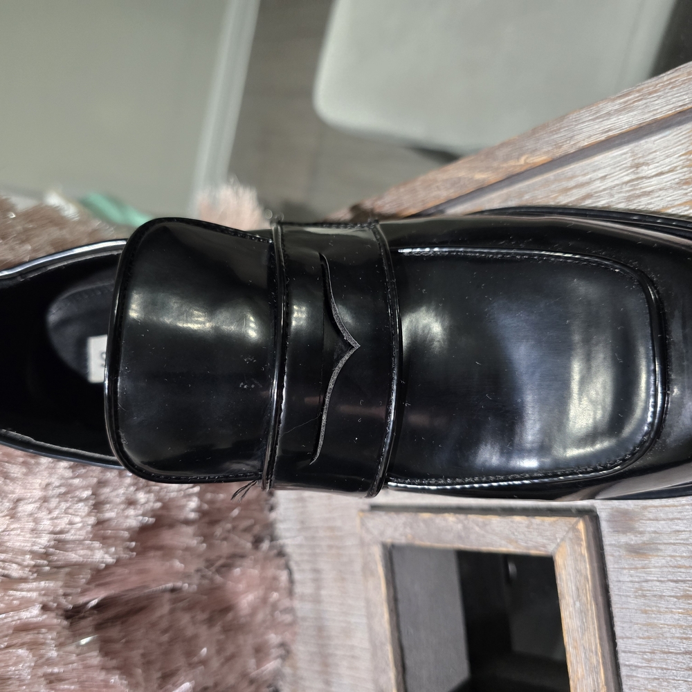 Steve madden block heel penny loafers